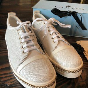 Lanvin Low Top Leather White Sneakers